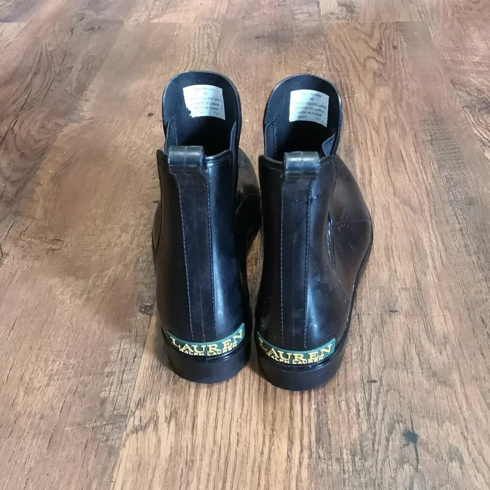 LRL Women's Tally Black Pull-On Ankle Rain Boots Size‎ 10